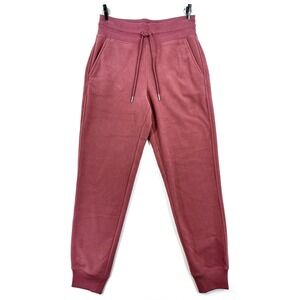 Athleta Balance Microfleece Jogger Rose Pink Lounge Athleisure XS NWT Cabincore